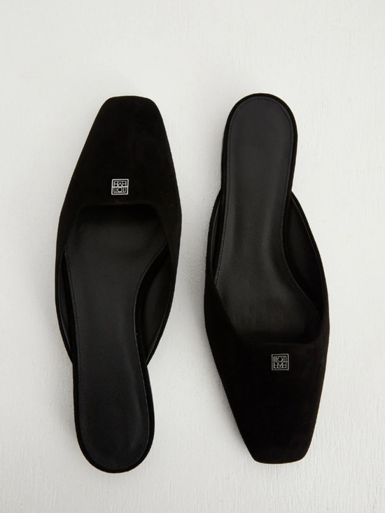 Toteme Shoes - ★100% Authentic NEW Org. $530 Toteme Suede Flat Mules Black EU40★
